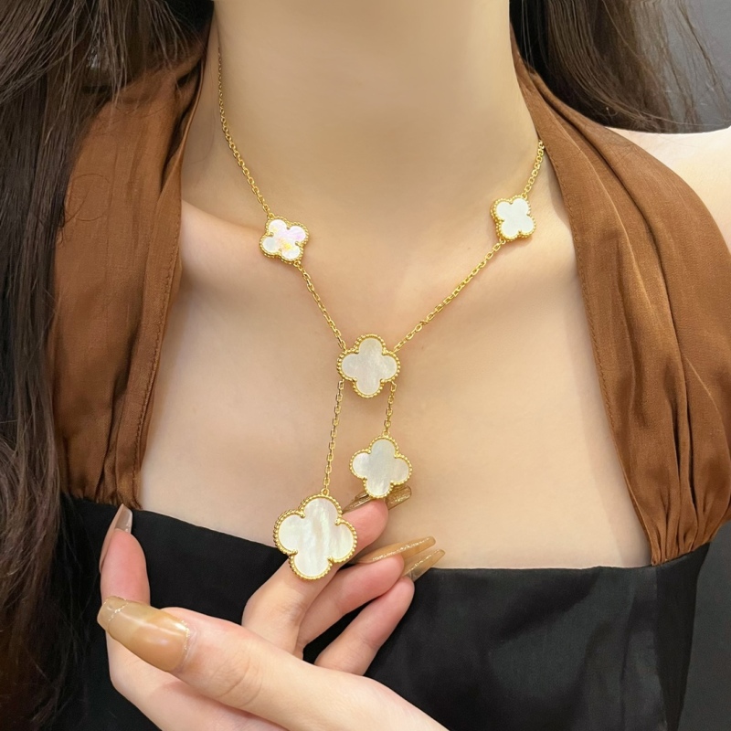 VCA Magic Alhambra Necklace 6 Motifs Mother of Pearl