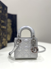 Mini LADY DIOR MICRO BAG Topstitching Removable and adjustable shoulder strap-Original replica