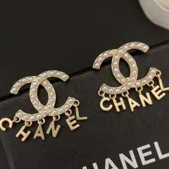 Chanel Pearl CC Stud Earring Hanging Letter Replica Logo and details same as the genuine in the boutique