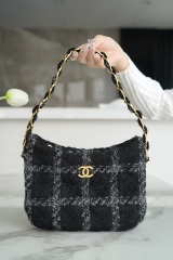 Chanel 22K Tweed Hobo Clutch Shoulder Bag Vintage Replica Bag Authenic Quality