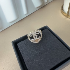 Chanel Replica Costume Jewelry Carved Heart CC Ring