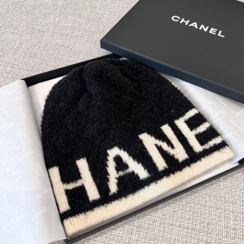 Chanel Replica Jacquard Scarf Hat Set Chequered with black and white Silk Cashmere Wool Kintted Thick Luxury Brand Factory Outlet Wholesale