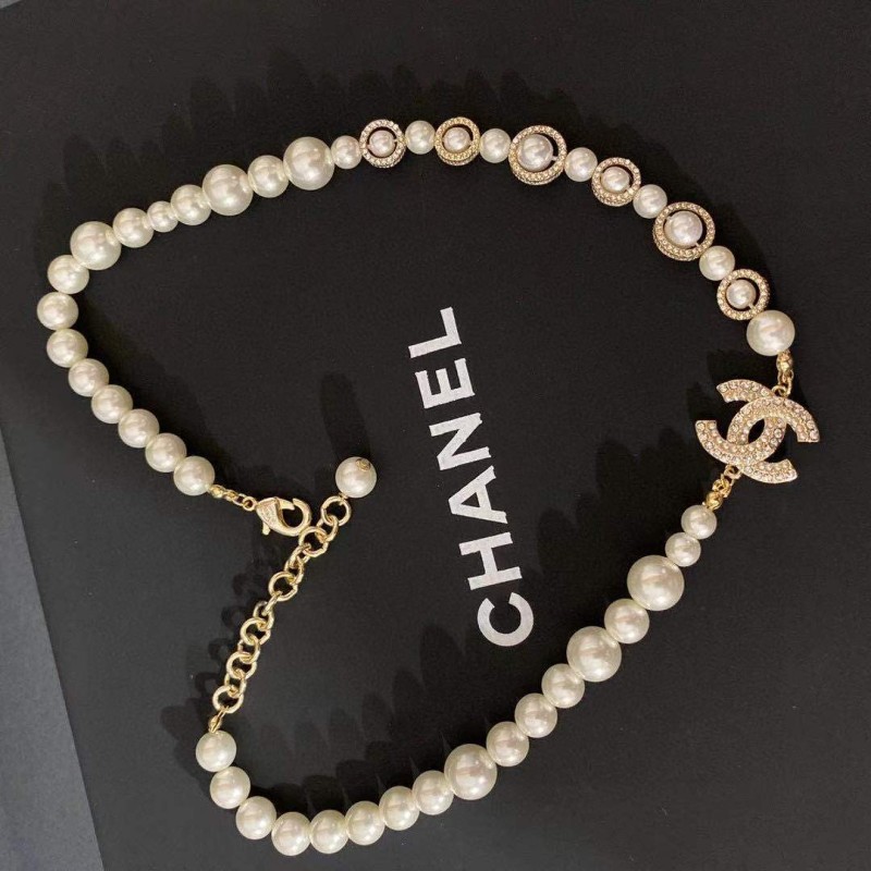 Chanel Top Replica Copy Choker Short Necklace Pearl Diamond CC Charm Luxury Brand Factory Outlet Wholesale