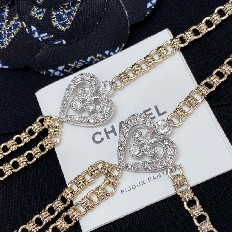 Chanel Top Replica Copy Waist Metal Chain Belt Contrast Color Retro Baroque Crystal Heart Charm Luxury Brand Factory Outlet Wholesale