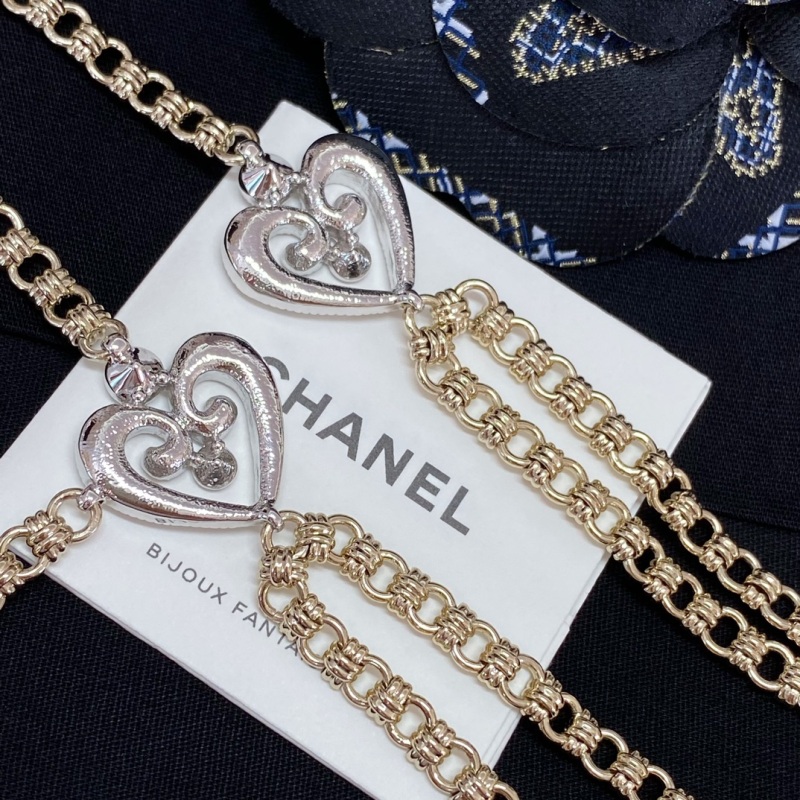 Chanel Top Replica Copy Waist Metal Chain Belt Contrast Color Retro Baroque Crystal Heart Charm Luxury Brand Factory Outlet Wholesale