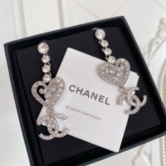 Chanel Top Replica Copy Long Pendat Earring Retro Baroque Crystal Heart Charm Luxury Brand Factory Outlet Wholesale