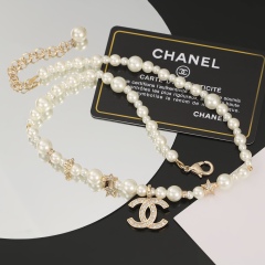 Chanel Top Replica Copy Classic Pearl Choker Short Necklace Star Charm Luxury Brand Factory Outlet Wholesale