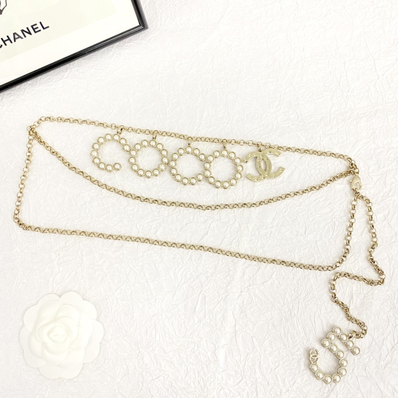 Chanel Replica Fashion Costume Jewerlry Metal Brass Chain Waist Belt COCO CC No.5 Pendant Top Best Quality