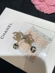 Chanel Top Replica Black Enamel Rhinestones Ball Pendant Earring Necklace Set Luxury Brand Factory Outlet Wholesale