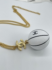 Long Chain Resin Basketball Pendant Necklace Chanel Top Replica A Copy Fashion Costume Jewerlry