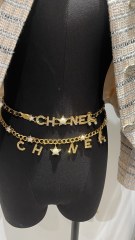 Chanel Replica Costume Jewelry 23/24 Leather Metal Chain Letter Logo Waist Belt Top Best Quality