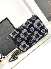 Chanel 20CM White Black Rhinestones Strass Flower Pattern Flap Bag Top 1:1 AAA Copy Factory Outlet Wholesale