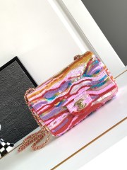 Chanel 24SS Summer Rainbow Iridescent Sequins Falp Bag 1:1 AAA vs Genuine Factory Outlet Wholesale