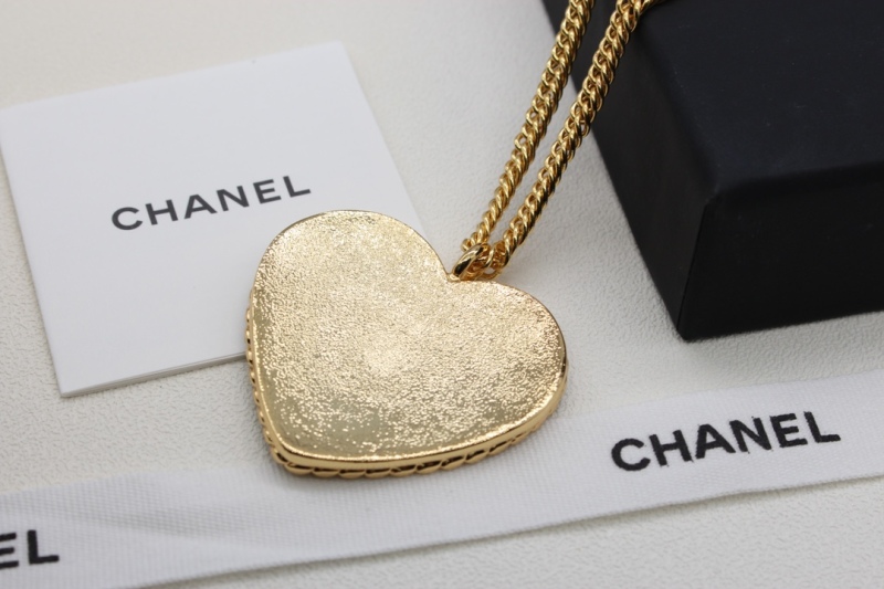Chanel 23 24P Demin Heart Pendant Long Chain Neckace 1:1 AAA Top Quality