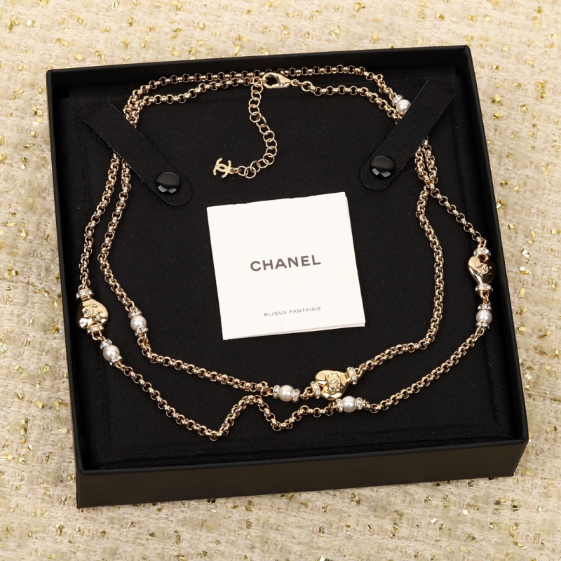 Chanel 24P Spring Summer Glazed Heart Charm Pearl Strass Long Necklace Sweater Dress  1:1 AAA Top Quality