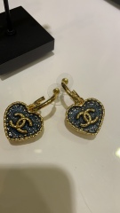 Chanel 24P Demin Heart Pendant Earring 1:1 AAA Top Quality