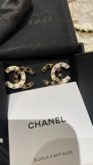 Chanel Spring Summer 2024 pre-collection Black White Enamel Monogram Stud Earring 1:1 AAA Top Quality