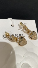 Chanel 24P Spring Summer Hoop Glazed Hearted Pendant Earring 1:1 AAA Top Quality