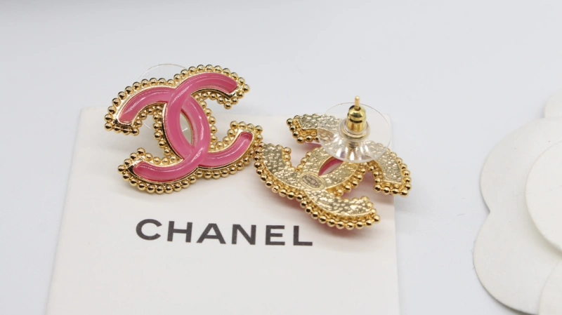 Chanel Spring Summer 2024 Pre-collection 24P Metal Resin Pink CC Stud Earring 1:1 AAA Top Quality Factory Outlet Wholesale