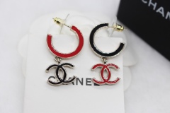 Chanel Spring Summer 2024 Pre-collection 24P Black Red Painting Hoop Pendant Earring 1:1 AAA Top Quality Factory Outlet Wholesale