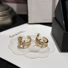 Chanel Spring Summer 2024 Pre-collection 24P Hoop Earring Strass CC Letter Carved 1:1 AAA Top Quality Factory Outlet Wholesale