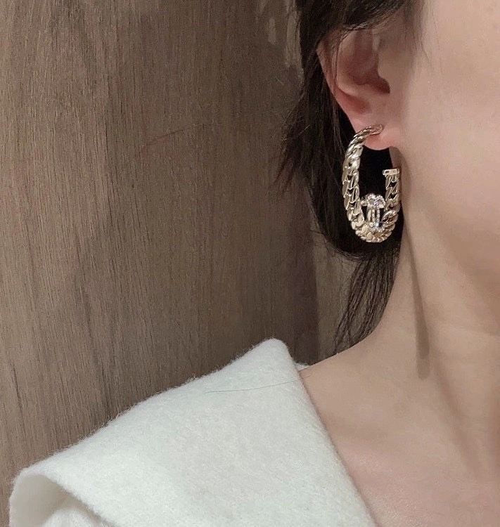 Chanel Spring Summer 2024 Hoop Inside Strass CC Earring Fashion Costume Jewelry vs Genuine