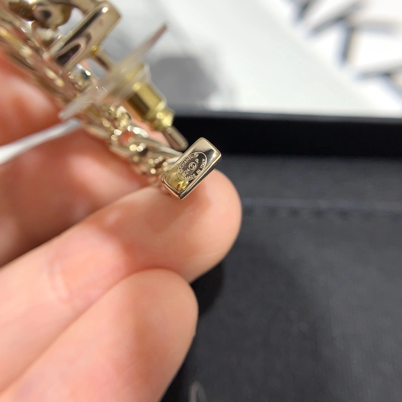 Chanel Spring Summer 2024 Hoop Inside Strass CC Earring Fashion Costume Jewelry vs Genuine