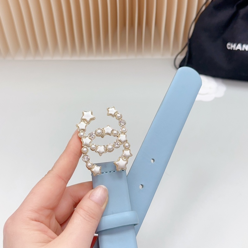 Chanel 23 24 Full Grain Cow Leather Star Pearl Buckle Loop 3.0 Belt 1:1 AAA Top Quality vs Genuine Factory Outlet Wholesale