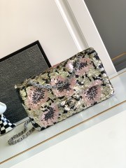 Chanel SS 22P SMALL Double FLAP BAG Multicolor Flower Sequins 1:1 AAA Top Quality vs Genuine Factory Outlet Wholesale