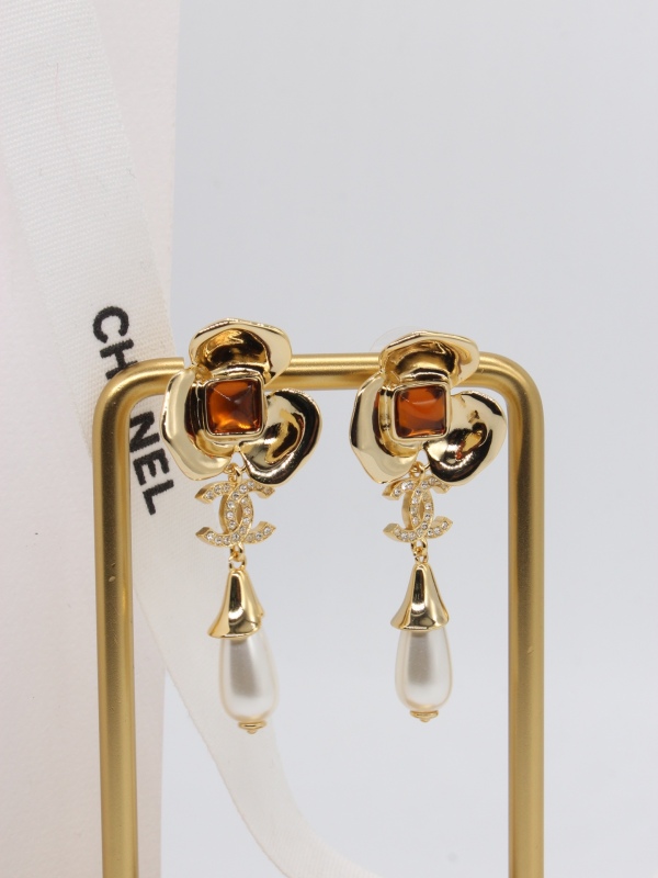 Chanel Spring Summer 24SS Flower Strass CC Pearl Pendant Earring1:1 AAA Top Quality vs Genuine Factory Outlet Wholesale