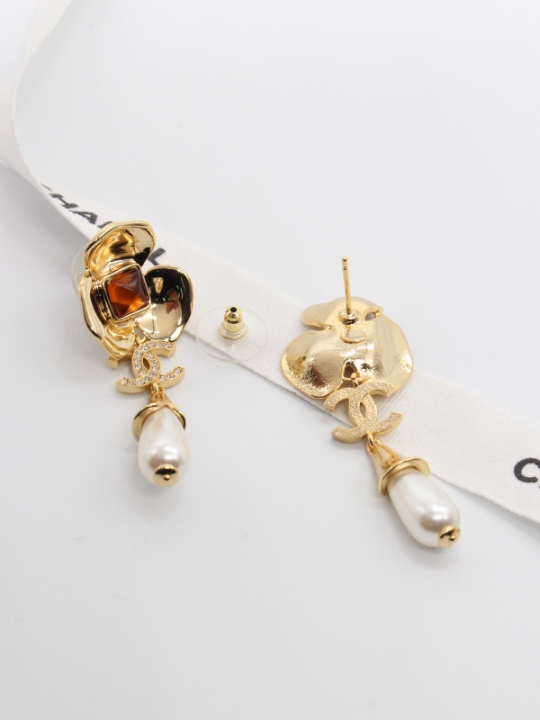 Chanel Spring Summer 24SS Flower Strass CC Pearl Pendant Earring1:1 AAA Top Quality vs Genuine Factory Outlet Wholesale