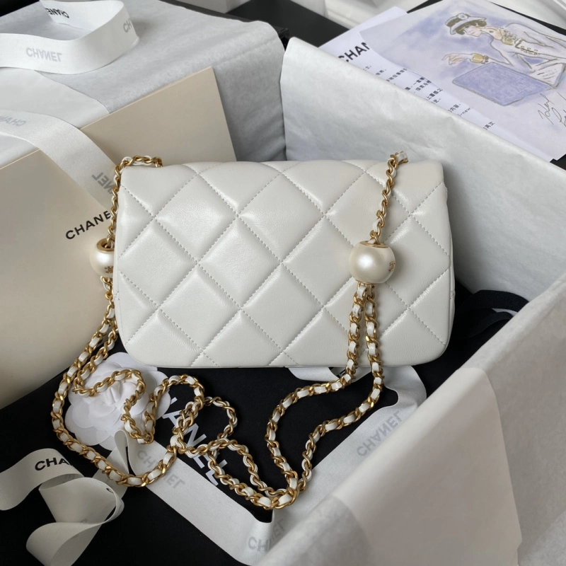 Chanel Top Replica AAA Copy Spring Summer 2024 Small Flap Bag Pearls on Chain Factory Outlet Wholesale