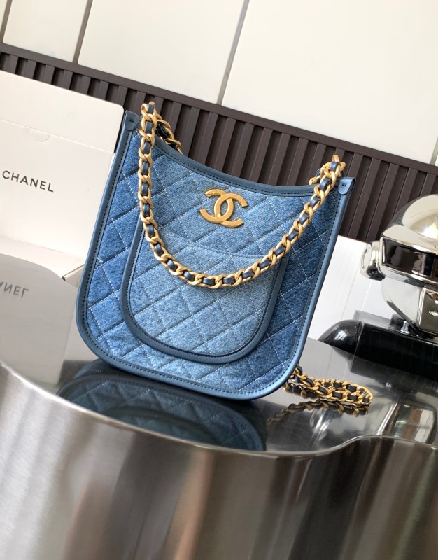 Chanel Spring Summer 24SS Washed Denim HOBO HANDBAG 1:1 AAA Top Quality Replica vs Genuine Factory Outlet Wholesale