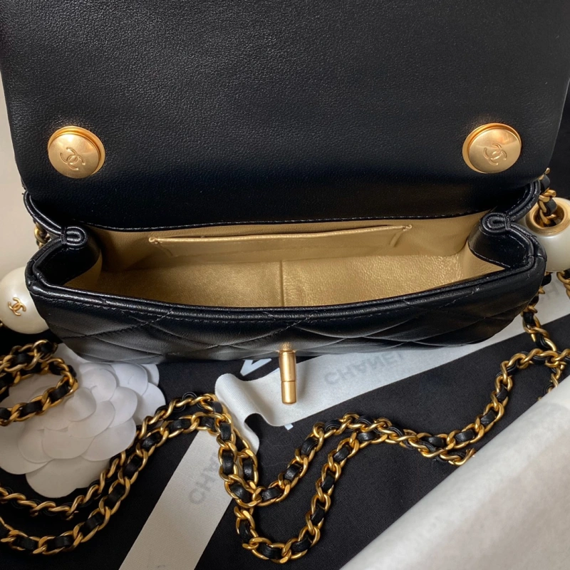 Chanel Top Replica AAA Copy Spring Summer 2024 Small Flap Bag Pearls on Chain Factory Outlet Wholesale