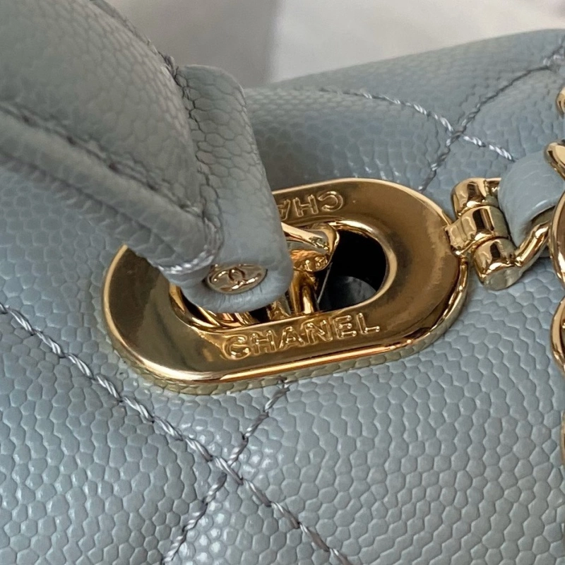 Chanel 24P Lichee Pattern MINI FLAP BAG WITH TOP HANDLE 1:1 AAA Top Quality vs Genuine Factory Outlet Wholesale