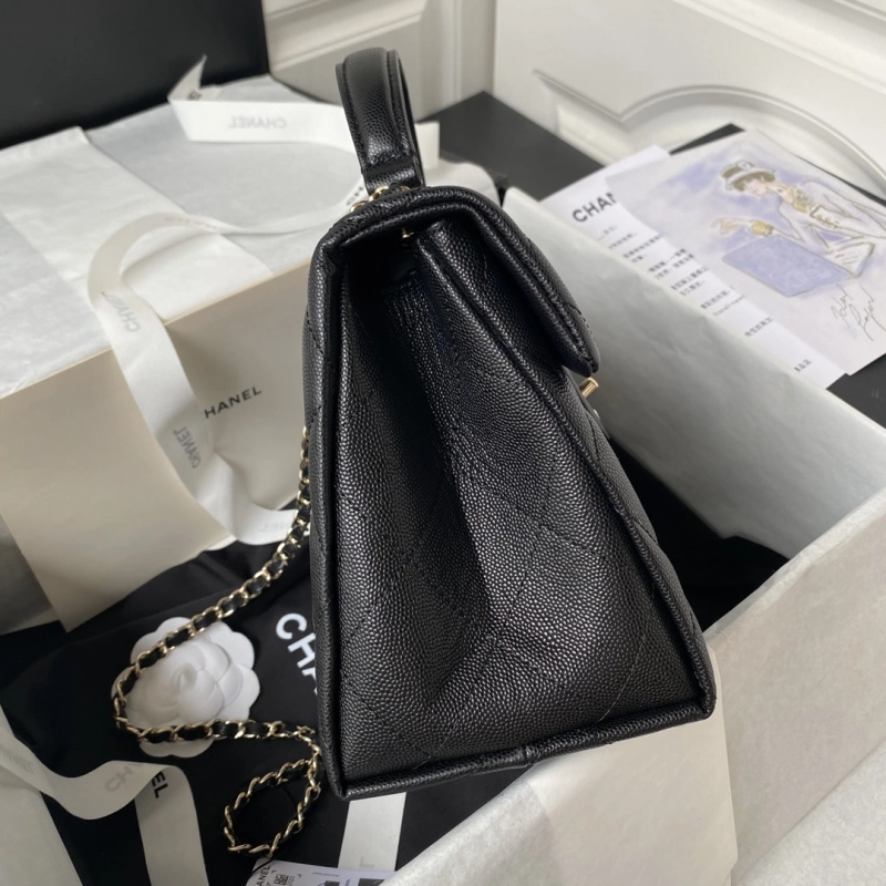 Chanel 24P Lichee Pattern Kelly MINI FLAP BAG WITH TOP HANDLE Chain Strap 1:1 AAA Top Quality vs Genuine Factory Outlet Wholesale