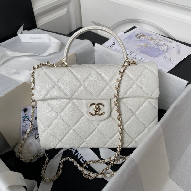 Chanel 24P Lichee Pattern Kelly MINI FLAP BAG WITH TOP HANDLE Chain Strap 1:1 AAA Top Quality vs Genuine Factory Outlet Wholesale