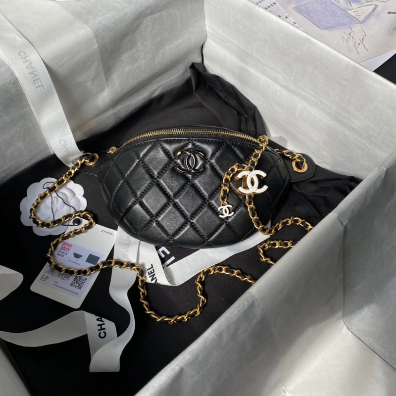 Chanel 24A Enamel CC Buckle Waist Bag 1:1 AAA Top Quality vs Genuine Factory Outlet Wholesale