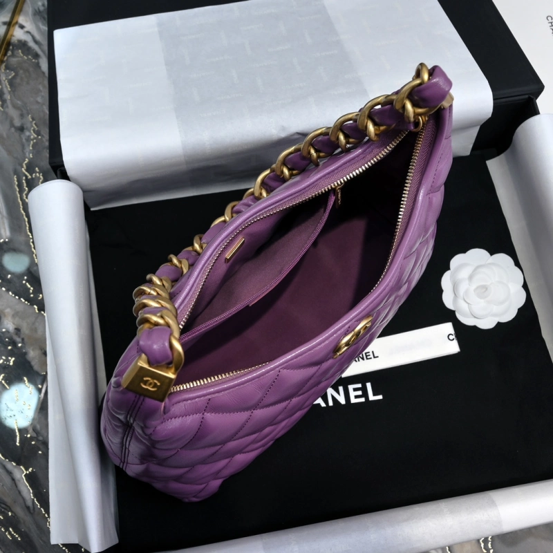 Chanel 24A HOBO BAG Small Lambskin Gold-Tone Metal 1:1 AAA Top Quality vs Genuine Factory Outlet Wholesale