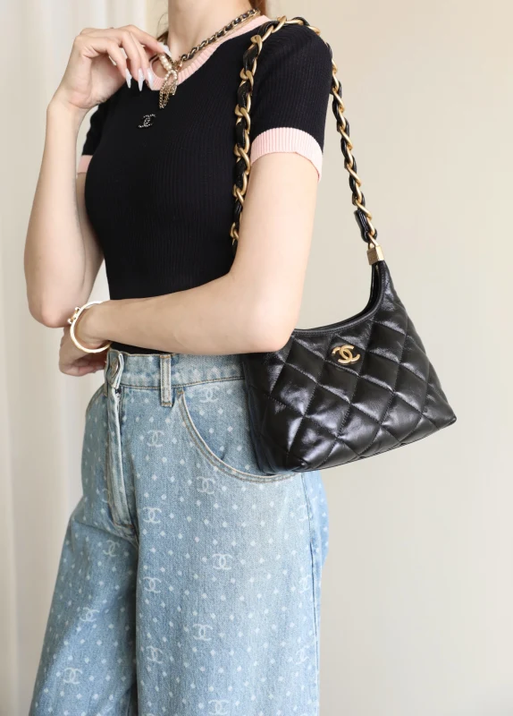 Chanel 24A HOBO BAG Small Lambskin Gold-Tone Metal 1:1 AAA Top Quality vs Genuine Factory Outlet Wholesale