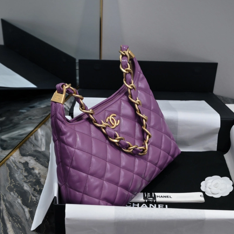 Chanel 24A HOBO BAG Small Lambskin Gold-Tone Metal 1:1 AAA Top Quality vs Genuine Factory Outlet Wholesale