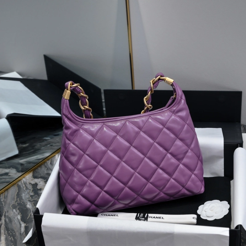 Chanel 24A HOBO BAG Small Lambskin Gold-Tone Metal 1:1 AAA Top Quality vs Genuine Factory Outlet Wholesale