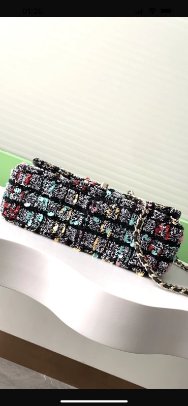 Chanel Cruise 2024/25 25C Multicolor Sequins Flap Bag CF Evening Top Replica Fake Vs Real Imitation Best Good Quality COD Anonymous Parcel