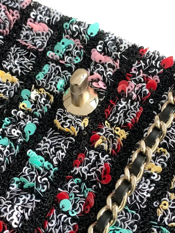 Chanel Cruise 2024/25 25C Multicolor Sequins Flap Bag CF Evening Top Replica Fake Vs Real Imitation Best Good Quality COD Anonymous Parcel