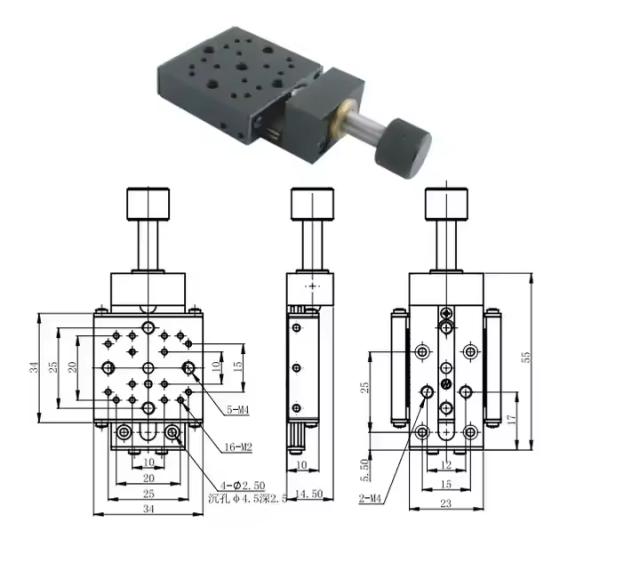 LDTSP-X-13SZ-01 Customizable OEM Manual Linear Translation Stages Travel Range 13mm Accuracy 5um