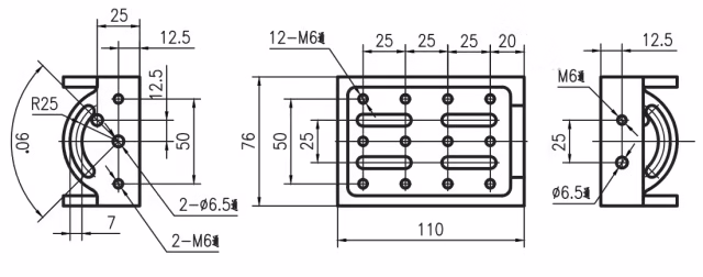 LSJJ4-25 Optical Support Rods and Clamps with Five Installation Surfaces Net Weight 0.25kg