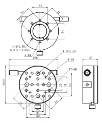 LDTSH-82TS-B Customize OEM Precision Shaft Design Manual Rotary Positioning Stage Platform Dimension 82mm Load Capacity 5kg