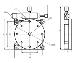 LDTSH-125TV-A Customize OEM Precision Shaft Design Manual Rotary Positioning Stage Platform Dimension 125mm Load Capacity 3kg