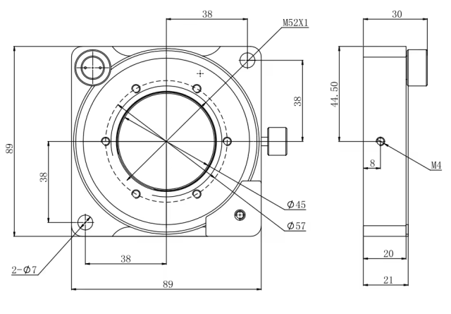LDTSH-50MC Customize OEM Precision Shaft Design Manual Rotary Positioning Stage Platform Dimension 50mm Load Capacity 0.4kg