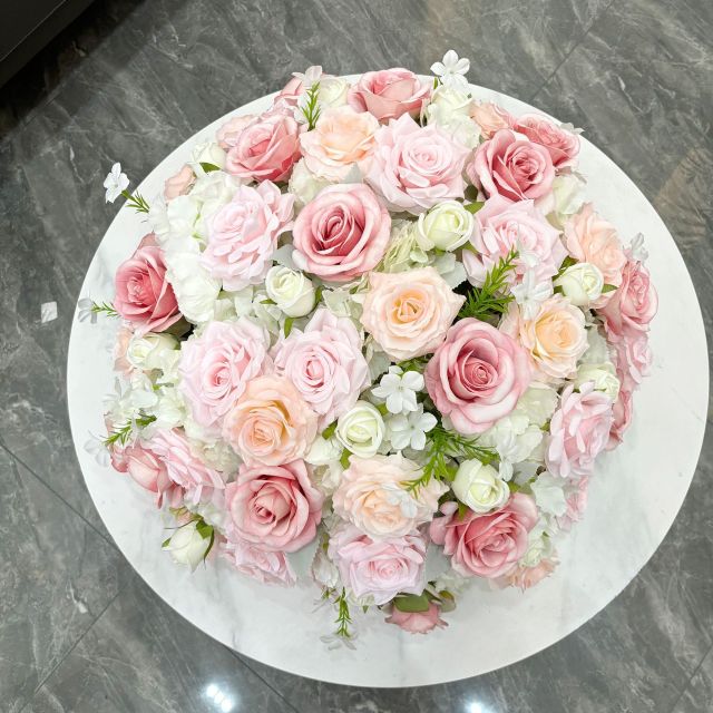 Artificial hydrangea and rose ball wedding table decoration for wedding centerpiece